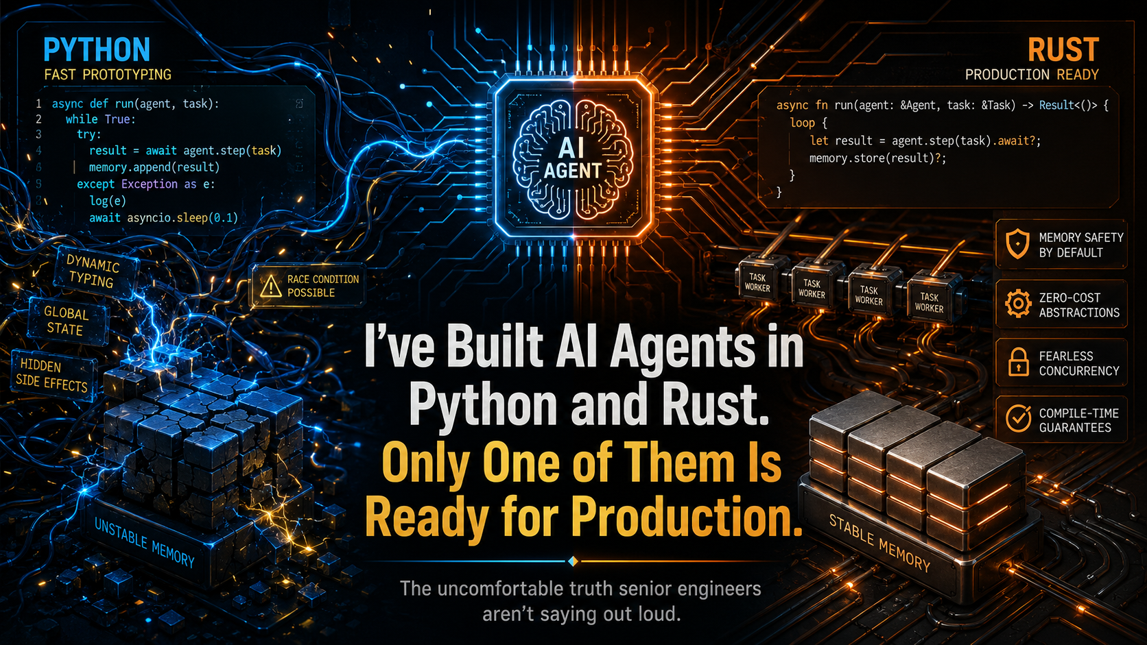 I’ve Built AI Agents in Python and Rust. Only One of Them Is Ready for Production.