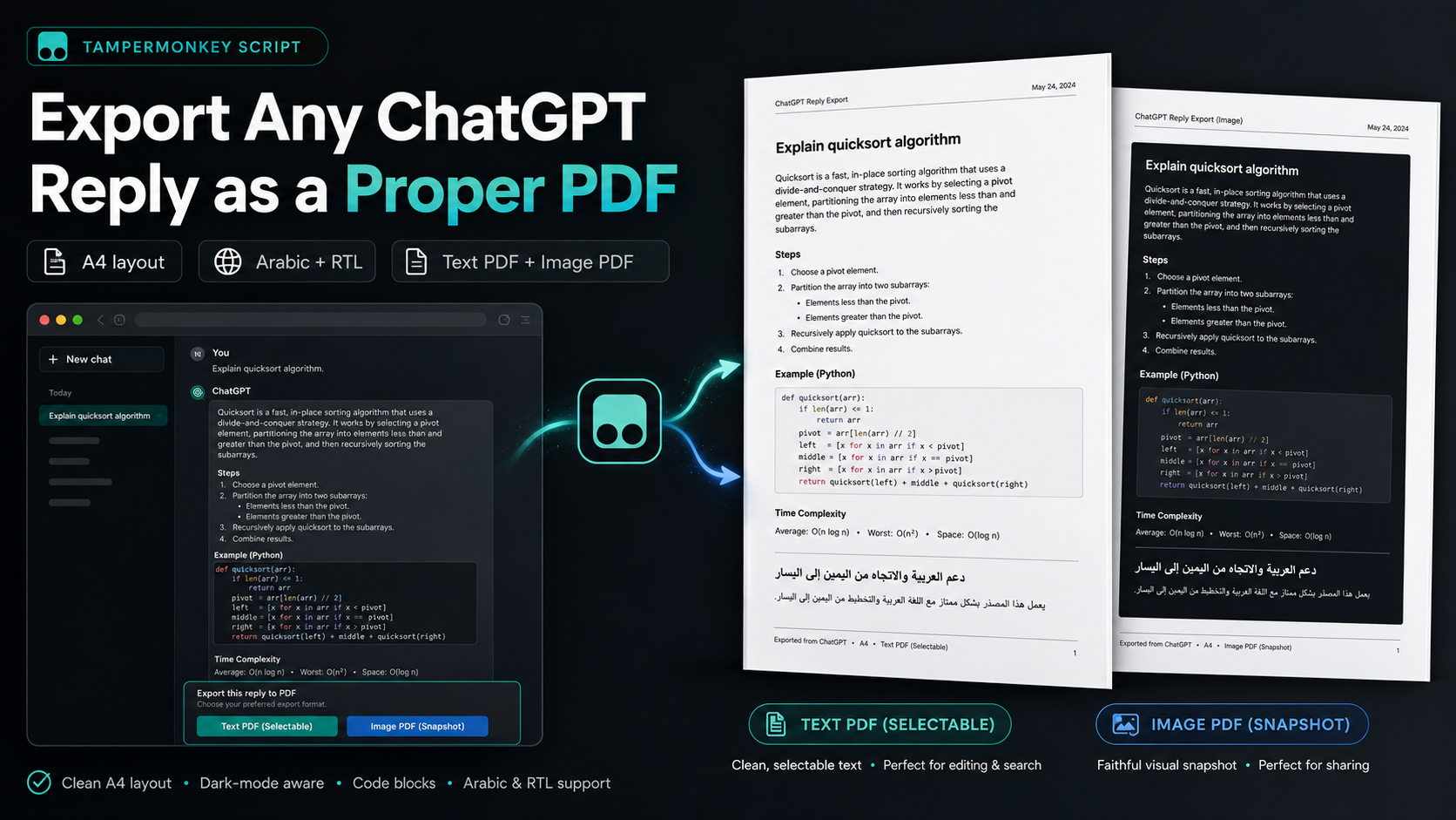 I Built a Tampermonkey Script to Export Any ChatGPT Reply as a Proper PDF