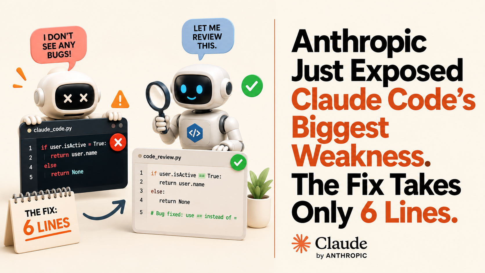 Anthropic Just Exposed Claude Code’s Biggest Weakness. The Fix Takes Only 6 Lines.