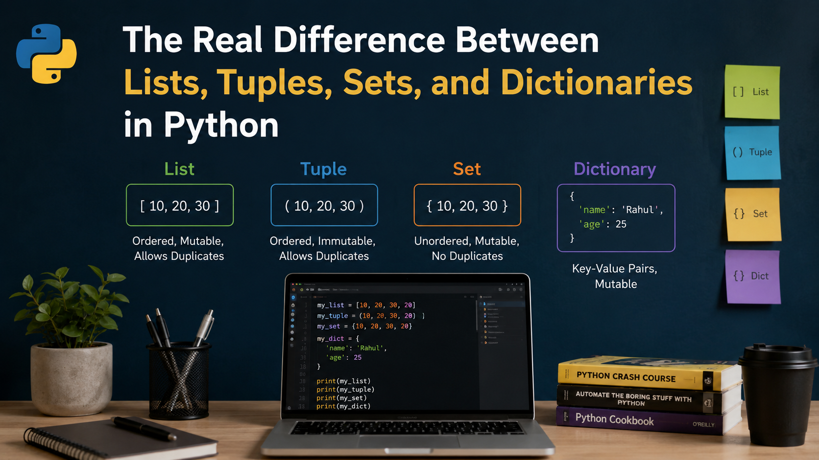 The Real Difference Between Lists, Tuples, Sets, and Dictionaries in Python