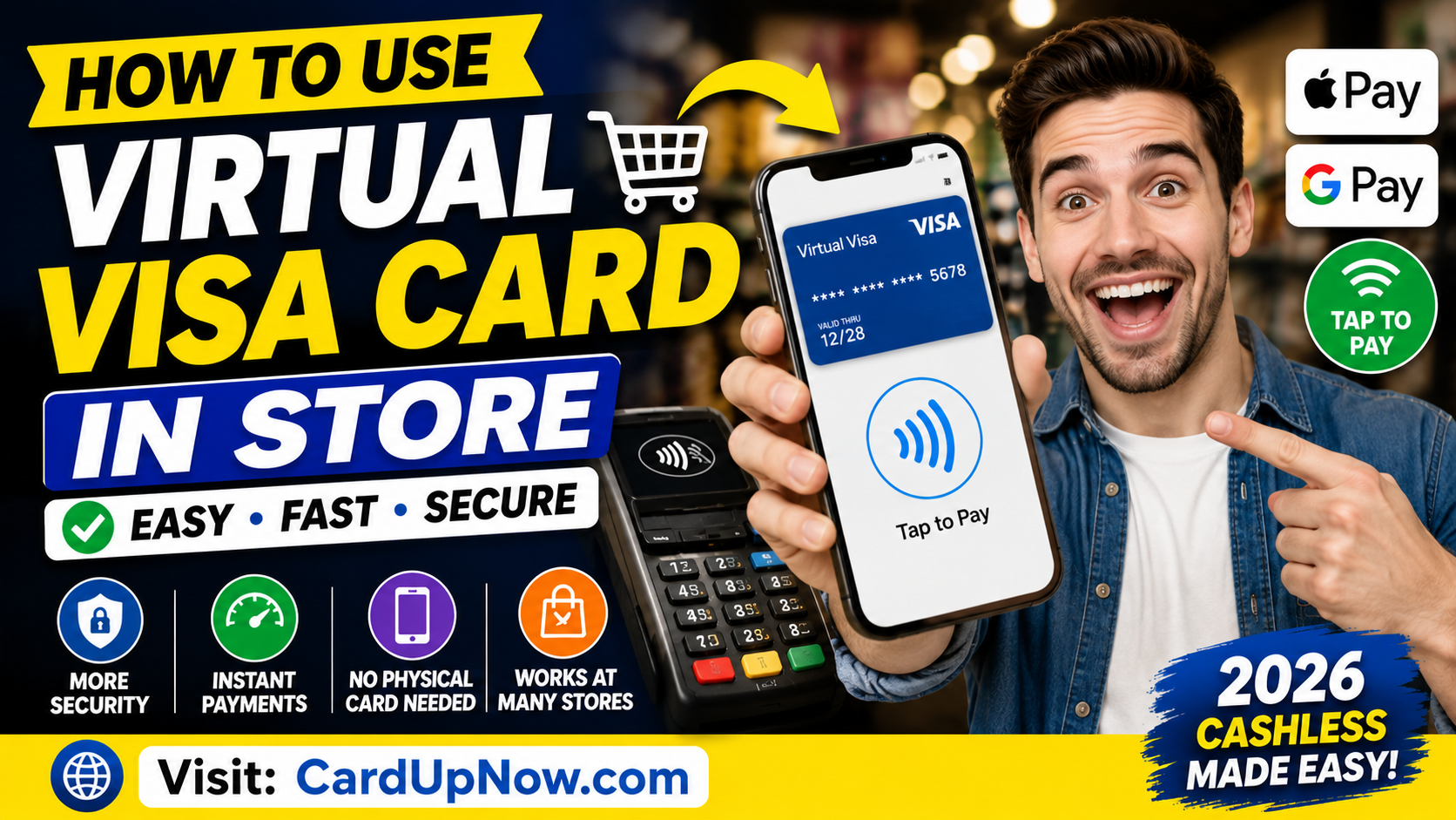 How to Use Virtual Visa Card in Store with Apple Pay & Google Pay
