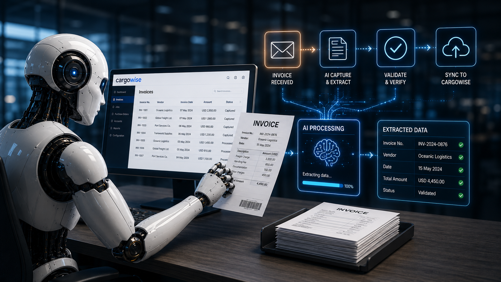 How can AI-Powered Accounts Payable Automation Improve Invoice Processing in CargoWise?