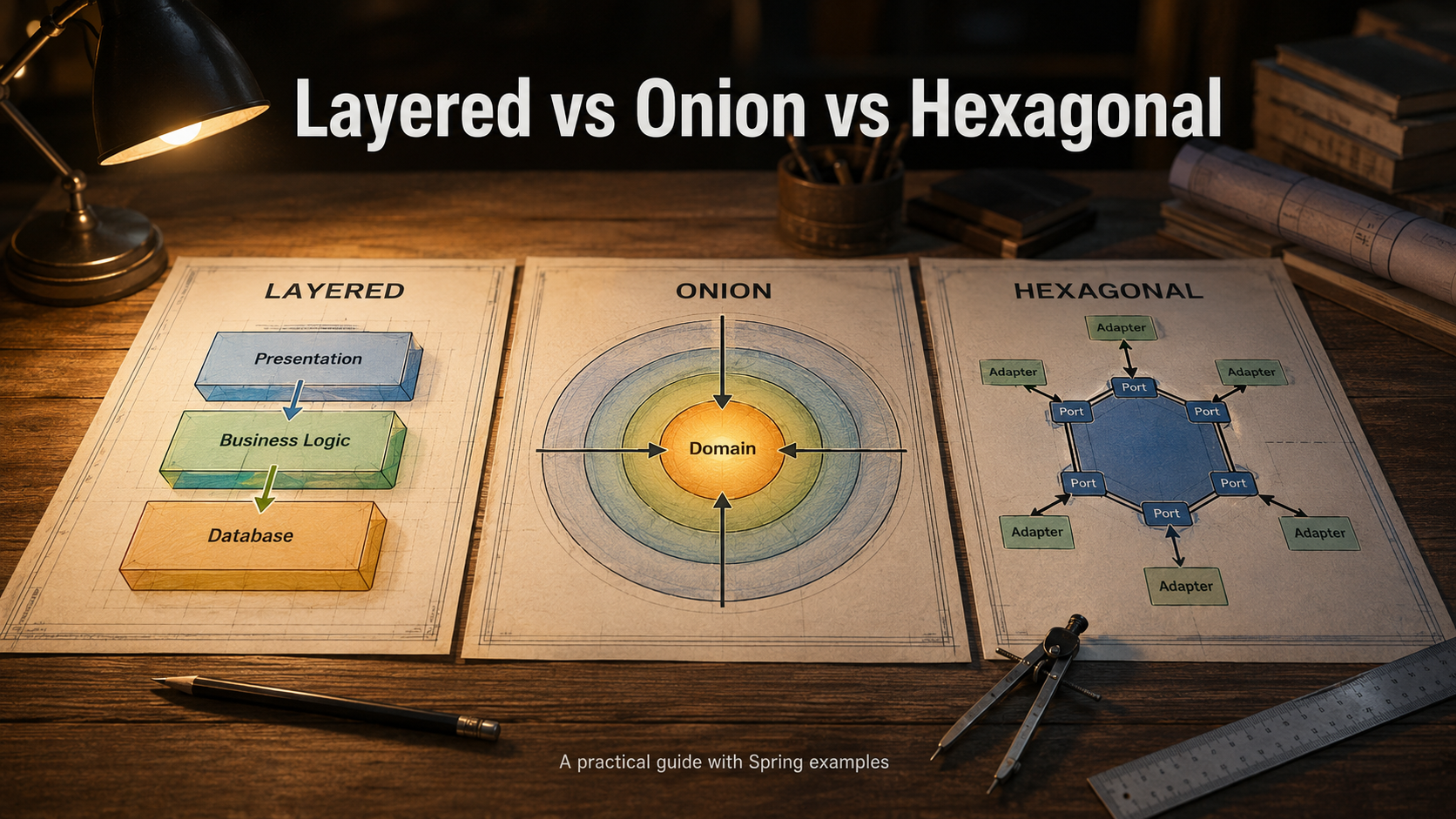 Layered vs Onion vs Hexagonal Architecture — Understanding the Differences Through Spring Framework