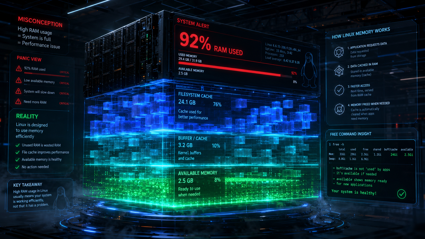 Why 90% Memory Usage in Linux Isn’t a Problem
