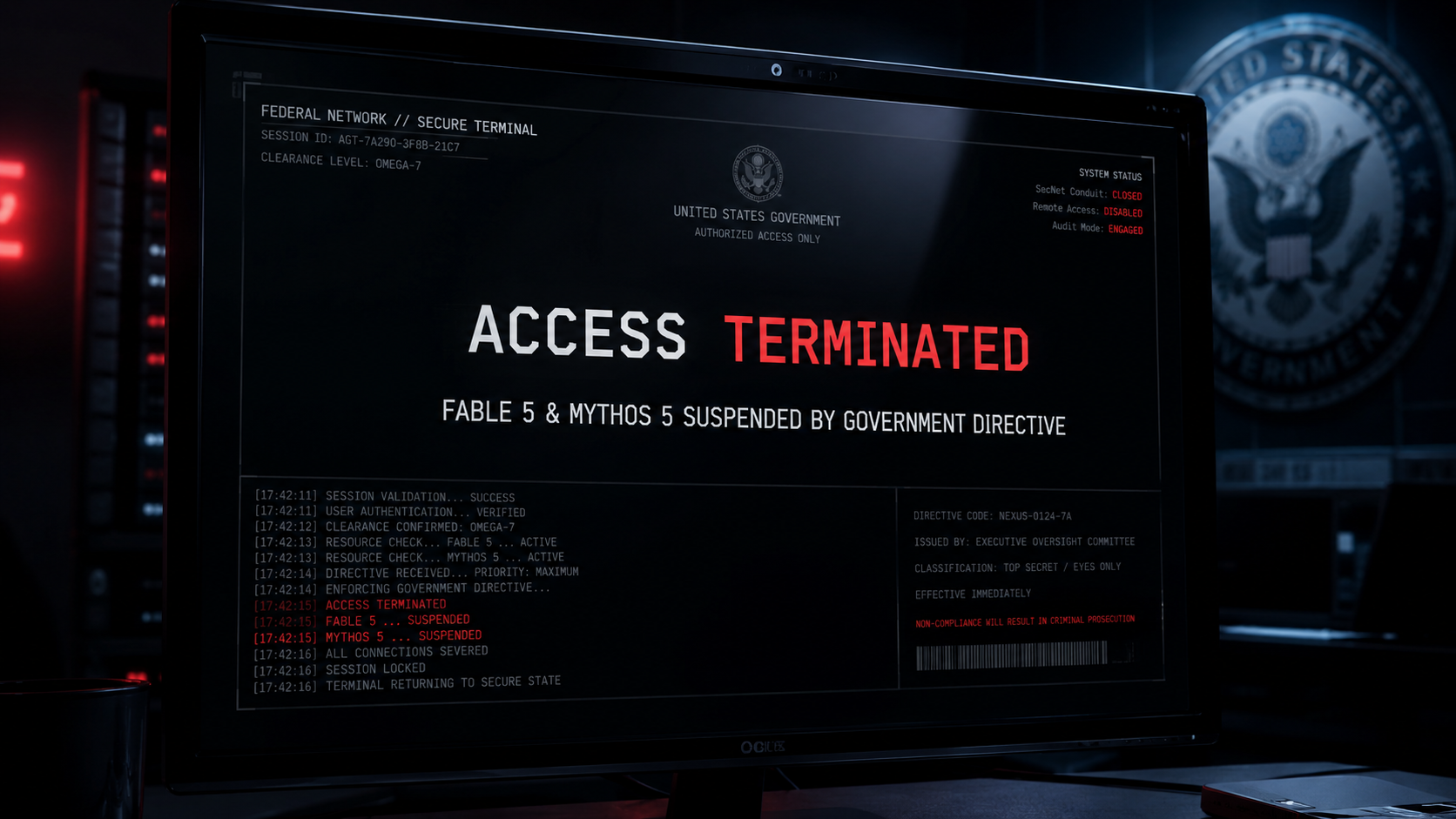US Government Shuts Down Fable and Mythos Immediately After Release