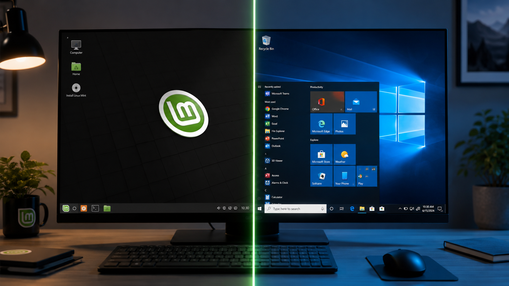 Linux Mint vs. Windows.