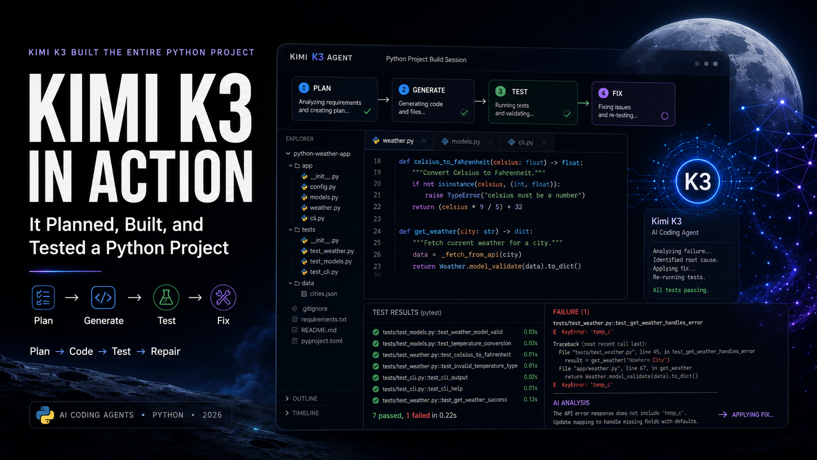 Kimi K3 in Action: Planning, Building, and Testing a Complete Python Project