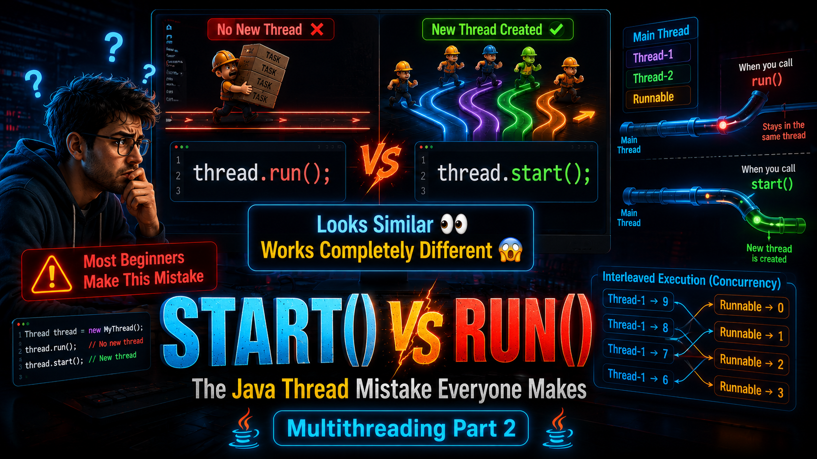 Multithreading Part 2: Two Ways to Create Threads in Java — And a Mistake That Trips Up Everyone