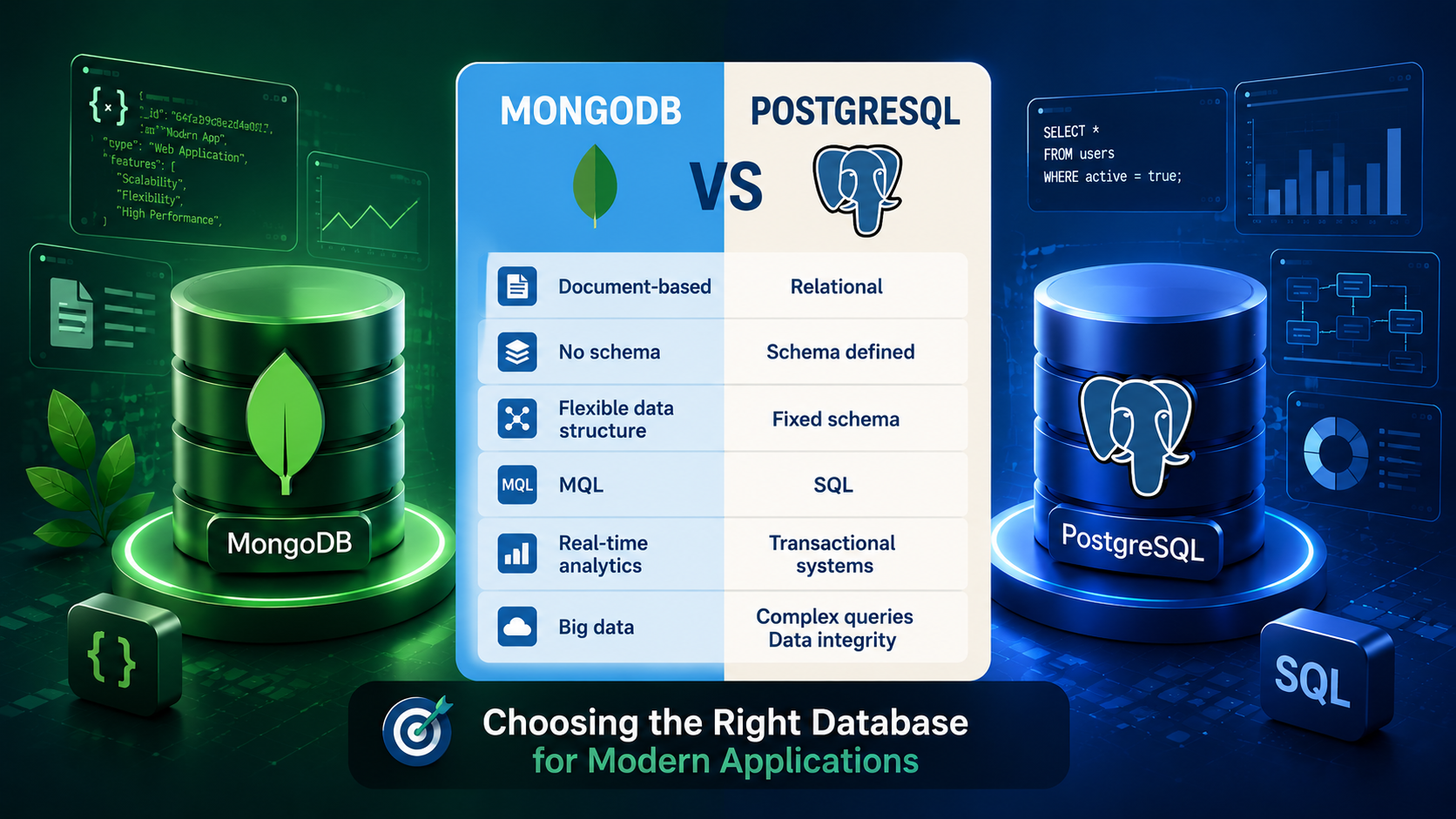 MongoDB vs PostgreSQL: Choosing the Right Database for Modern Applications