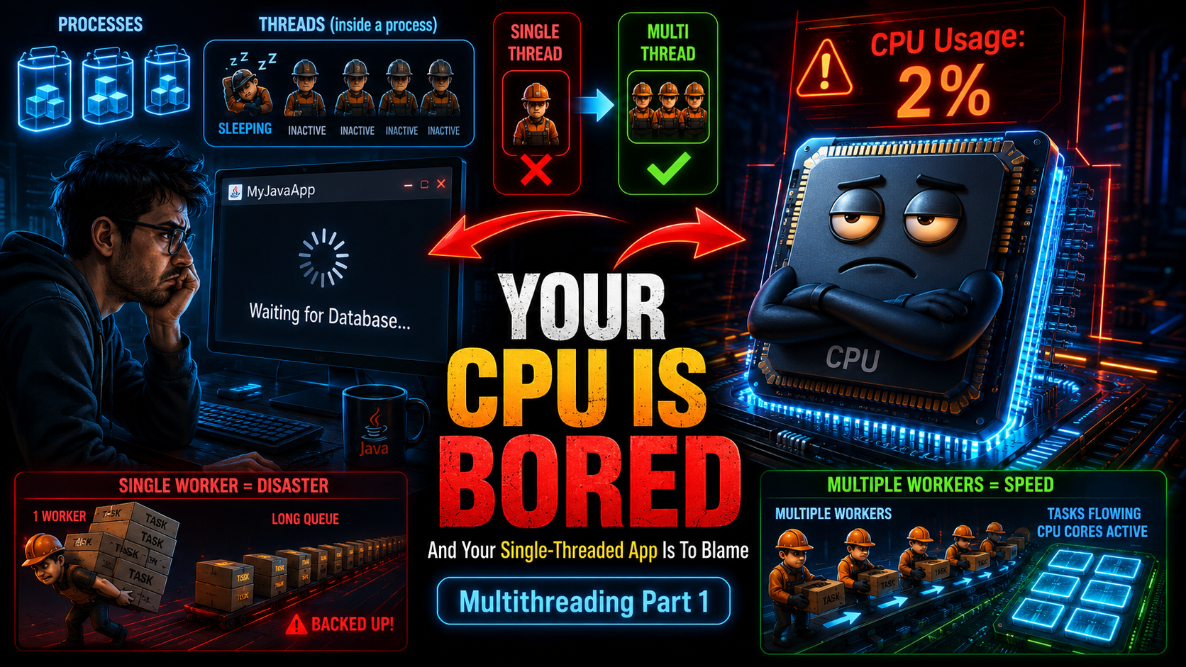 Multithreading Part1: Your CPU Is Bored — And Your Single-Threaded App Is to Blame