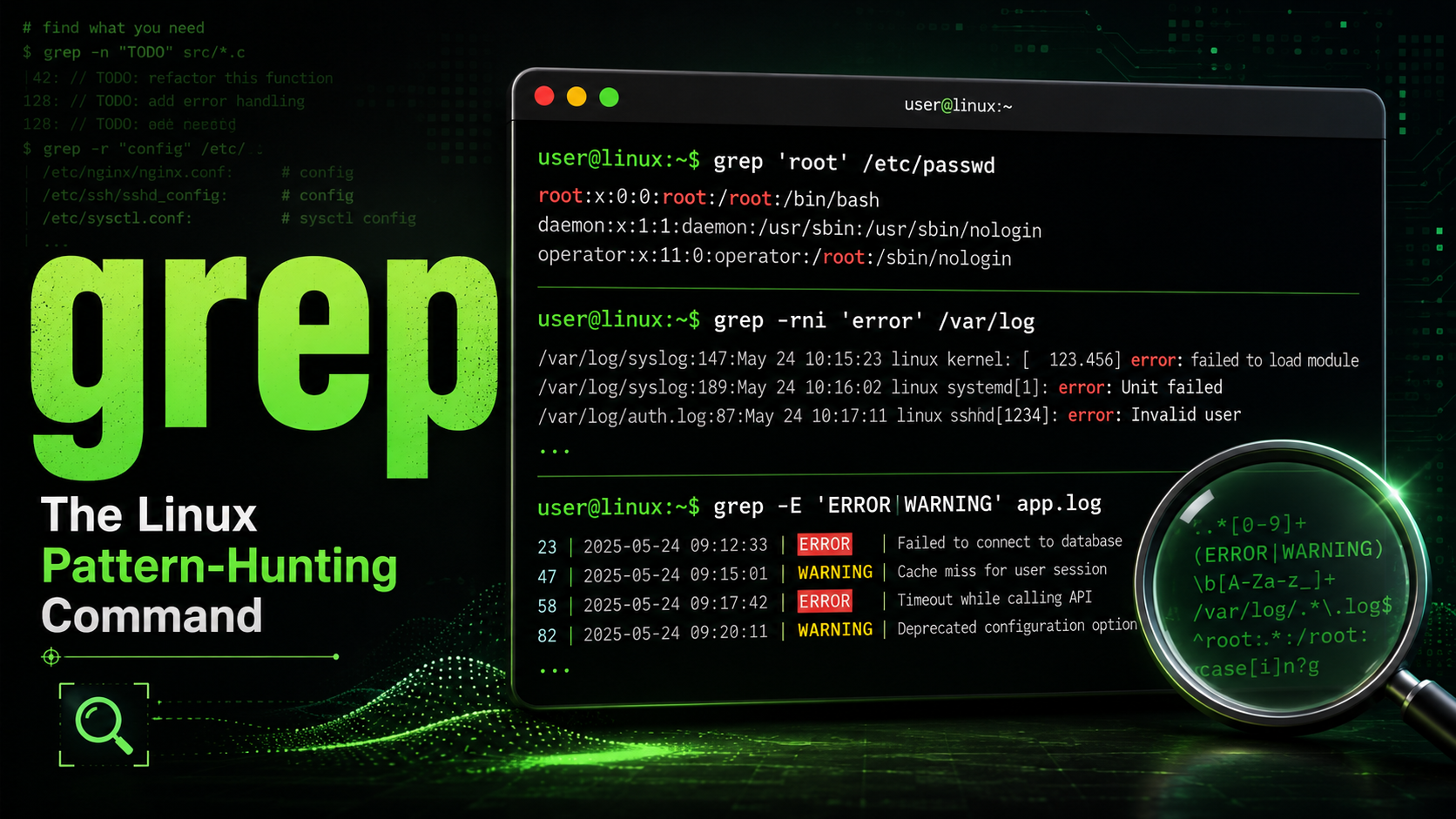 grep: The Linux Command That Turns 100,000 Lines Into One Answer