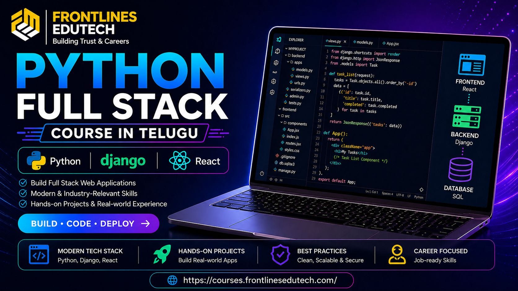 Everything you need to know about Python Full Stack course in Telugu