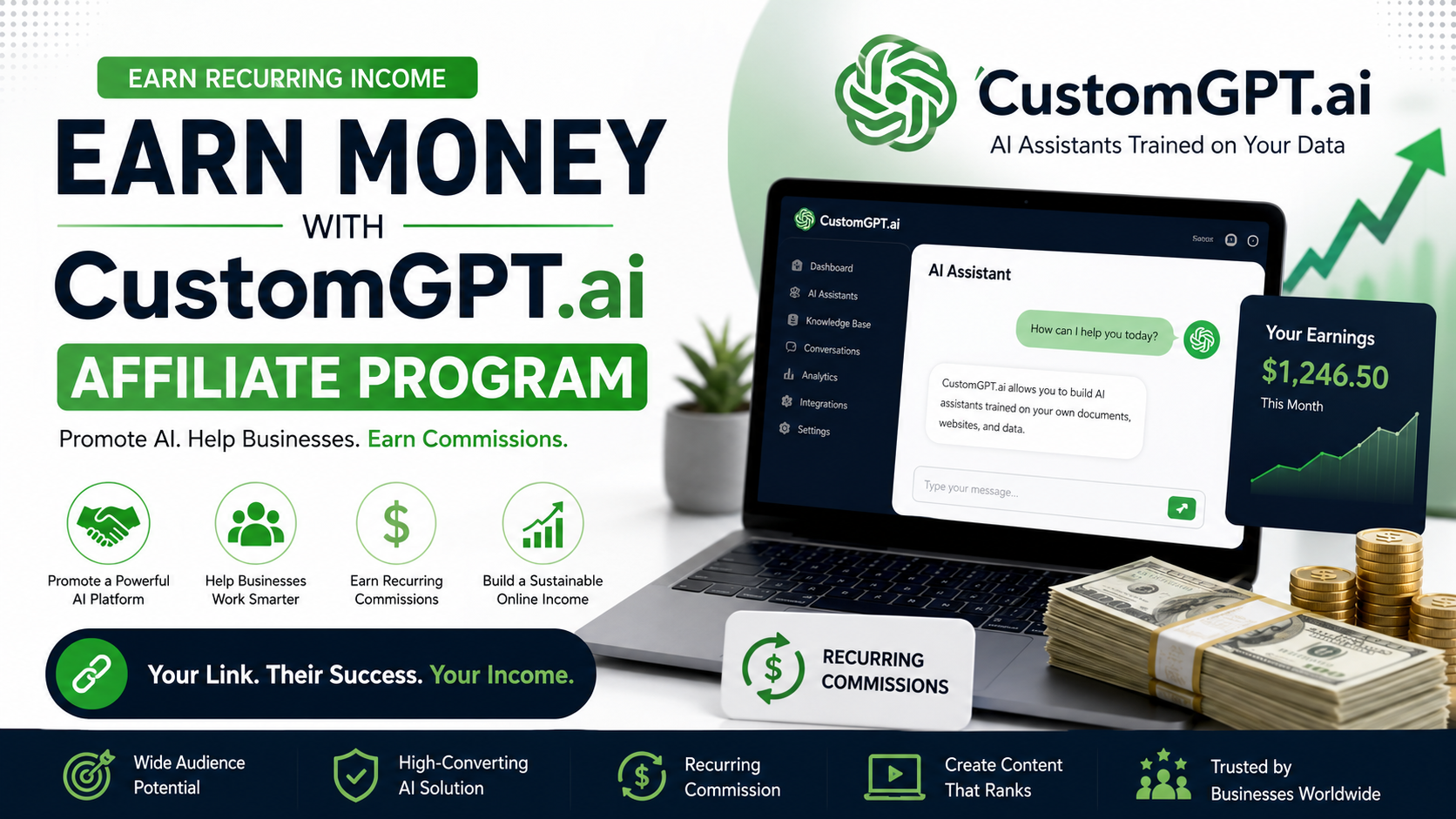 How To Earn Money With The CustomGPT.ai Affiliate Program.