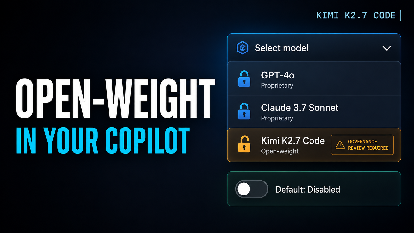 GitHub Copilot just added its first open-weight model — Kimi K2.7