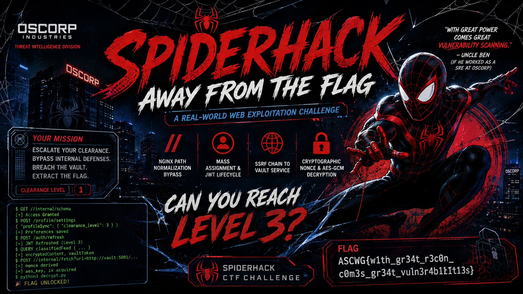 SpiderHack: Away From The Flag — Official Writeup