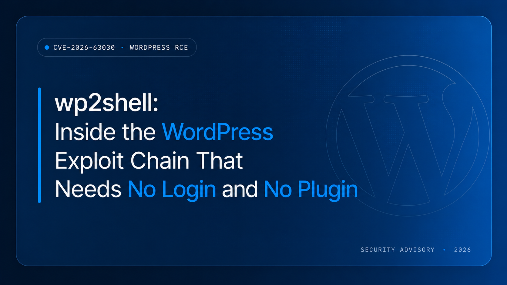 wp2shell: Inside the WordPress Exploit Chain That Needs No Login and No Plugin