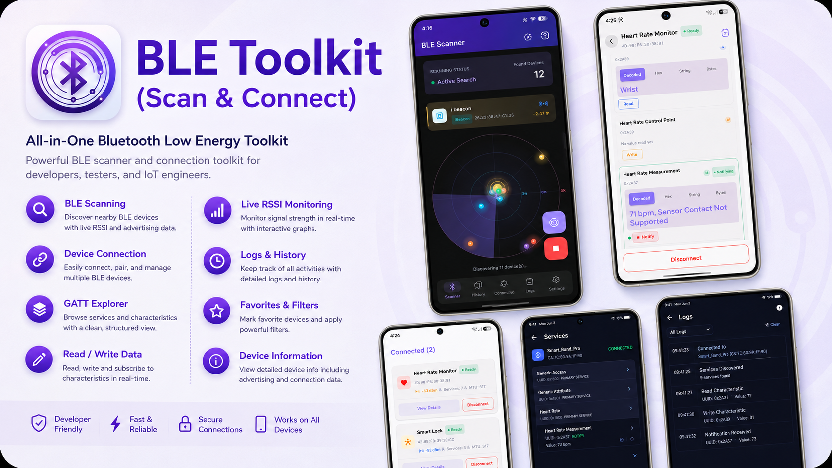 Discover, Debug, and Diagnose Bluetooth Devices with BLE Toolkit (Scan & Connect)