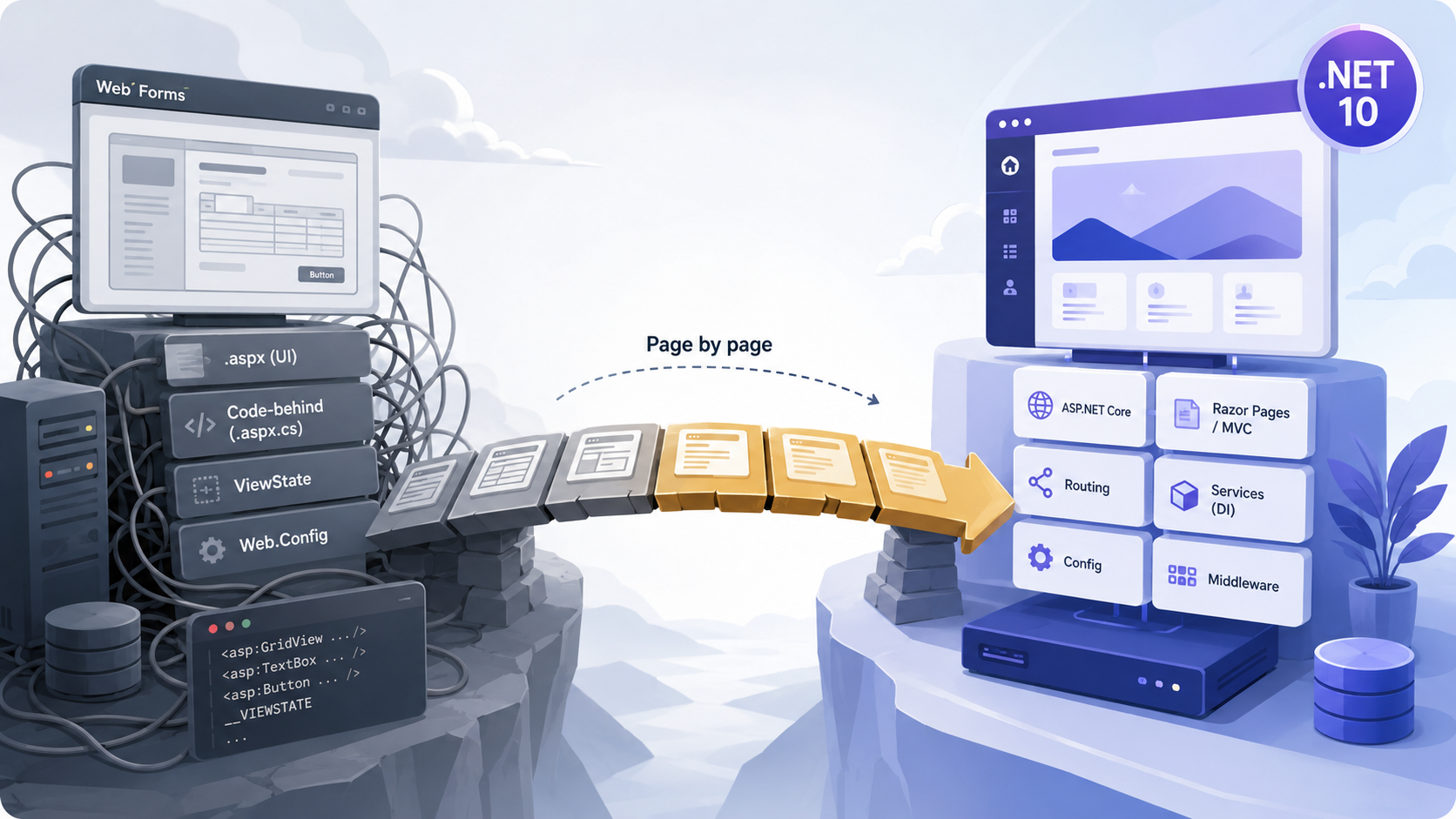 How to migrate ASP.NET Web Forms to .NET 10 without a big rewrite