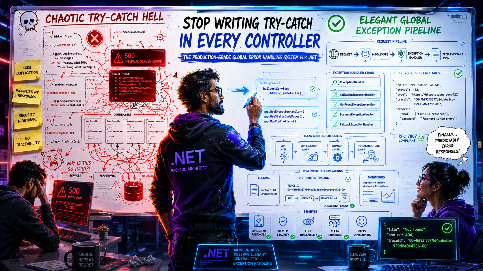 Stop Writing Try-Catch in Every Controller: The Production-Grade Global Error Handling System for .N