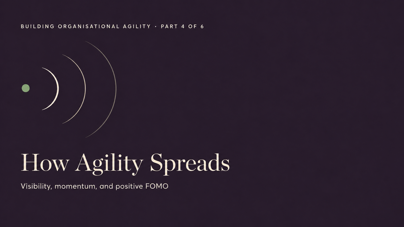How Agility Spreads: Visibility, Momentum And Positive FOMO
