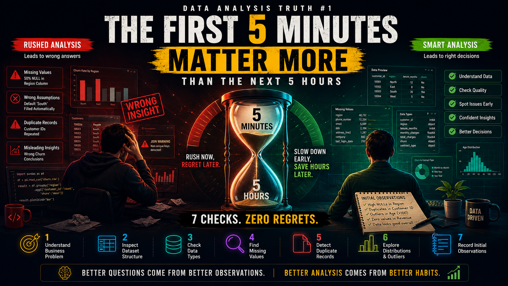 The First Five Minutes With Any Dataset Matter More Than the Next Five Hours
