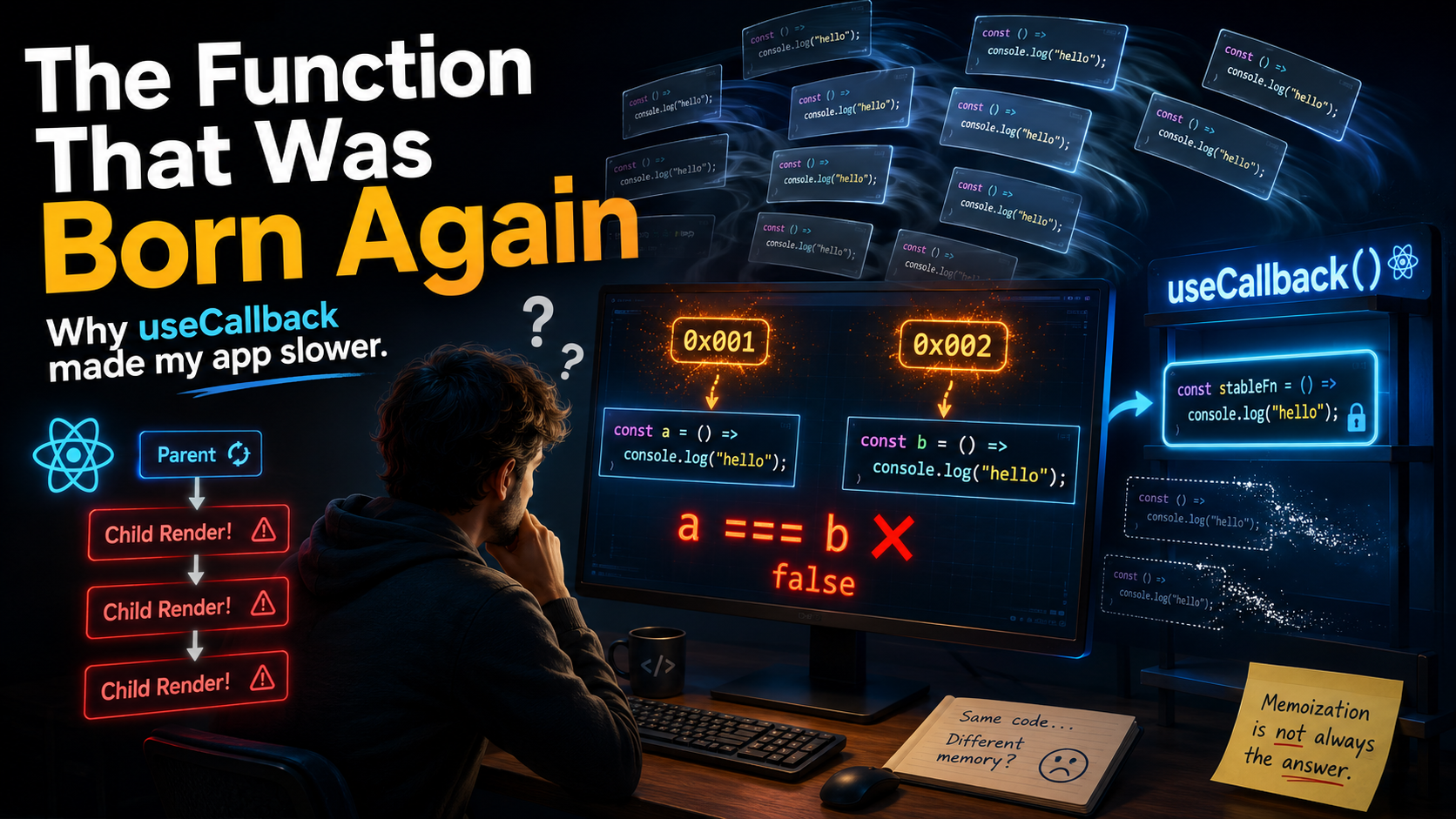 The Function That Was Born Again — Understanding React’s useCallback Why I made my app slower…