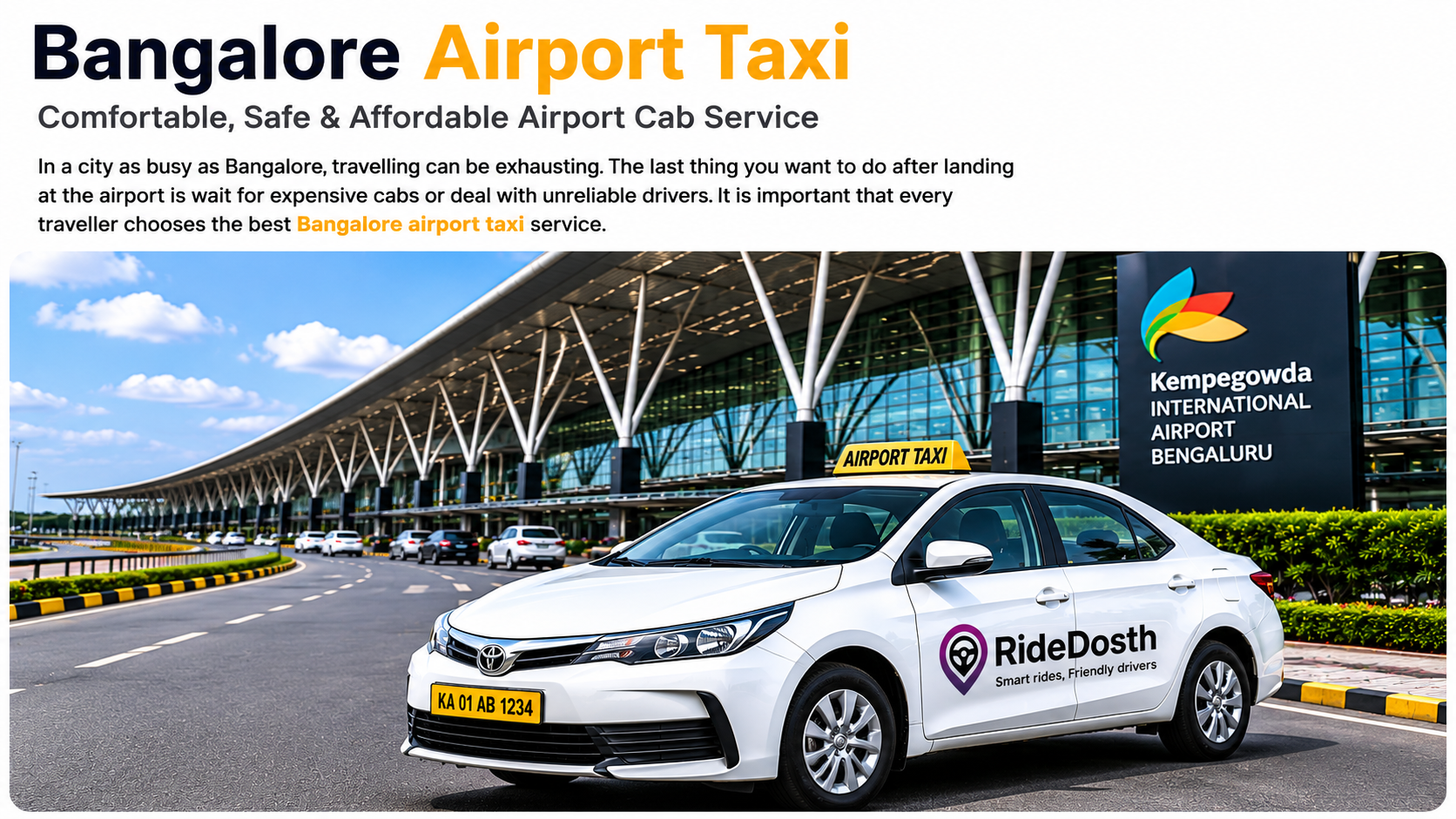 Bangalore Airport Taxi — Comfortable Safe & Affordable Airport Cab