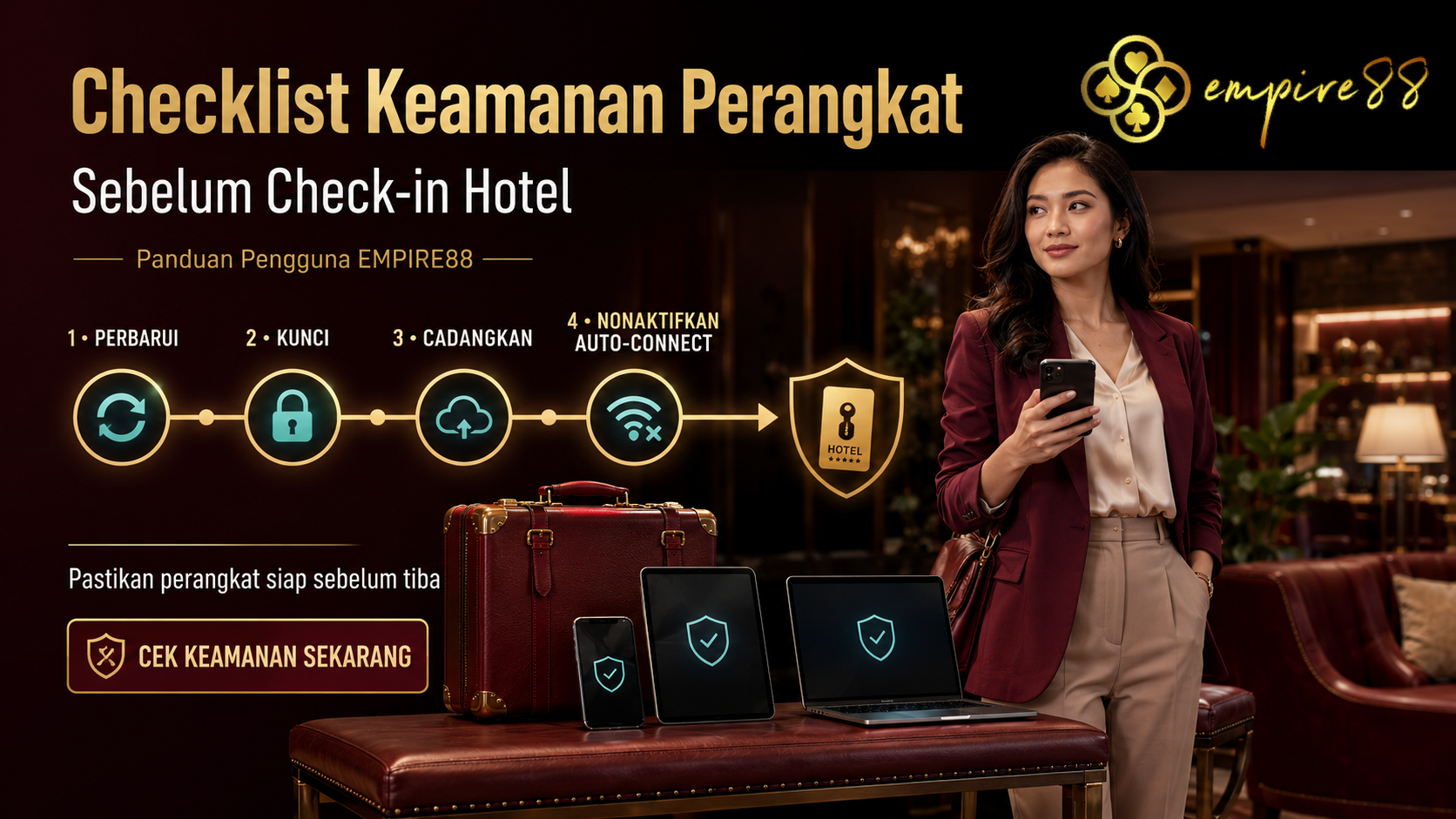Checklist Keamanan Perangkat Pengguna EMPIRE88 Sebelum Check-in Hotel: Panduan Lengkap untuk…