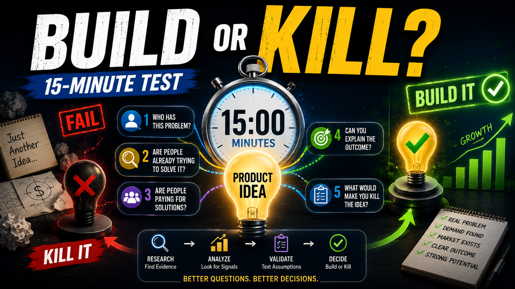 The 15-Minute Product Test: Should You Build This Idea or Kill It?