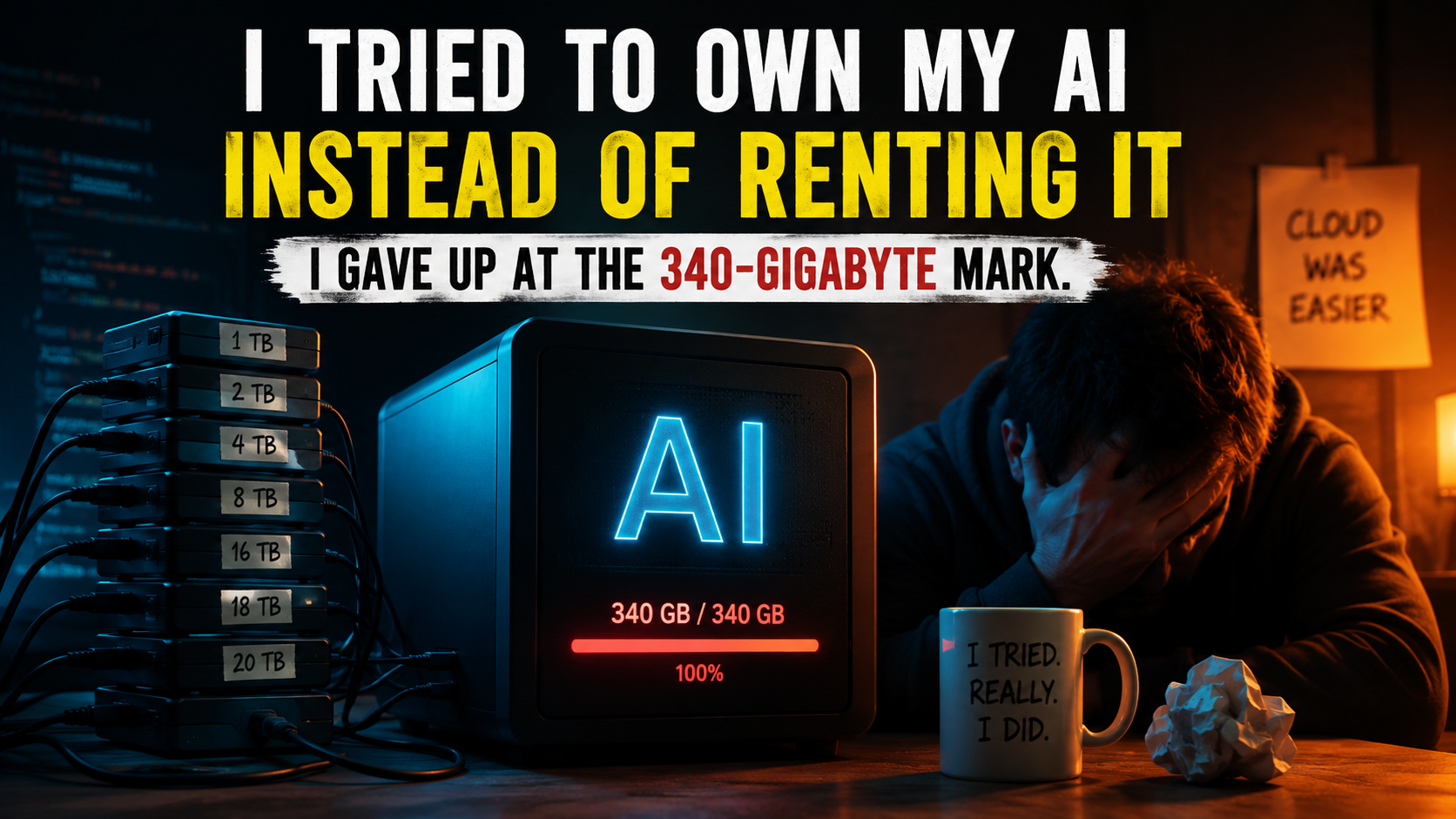 I tried to own my AI instead of renting it I gave up at the 340-gigabyte mark.