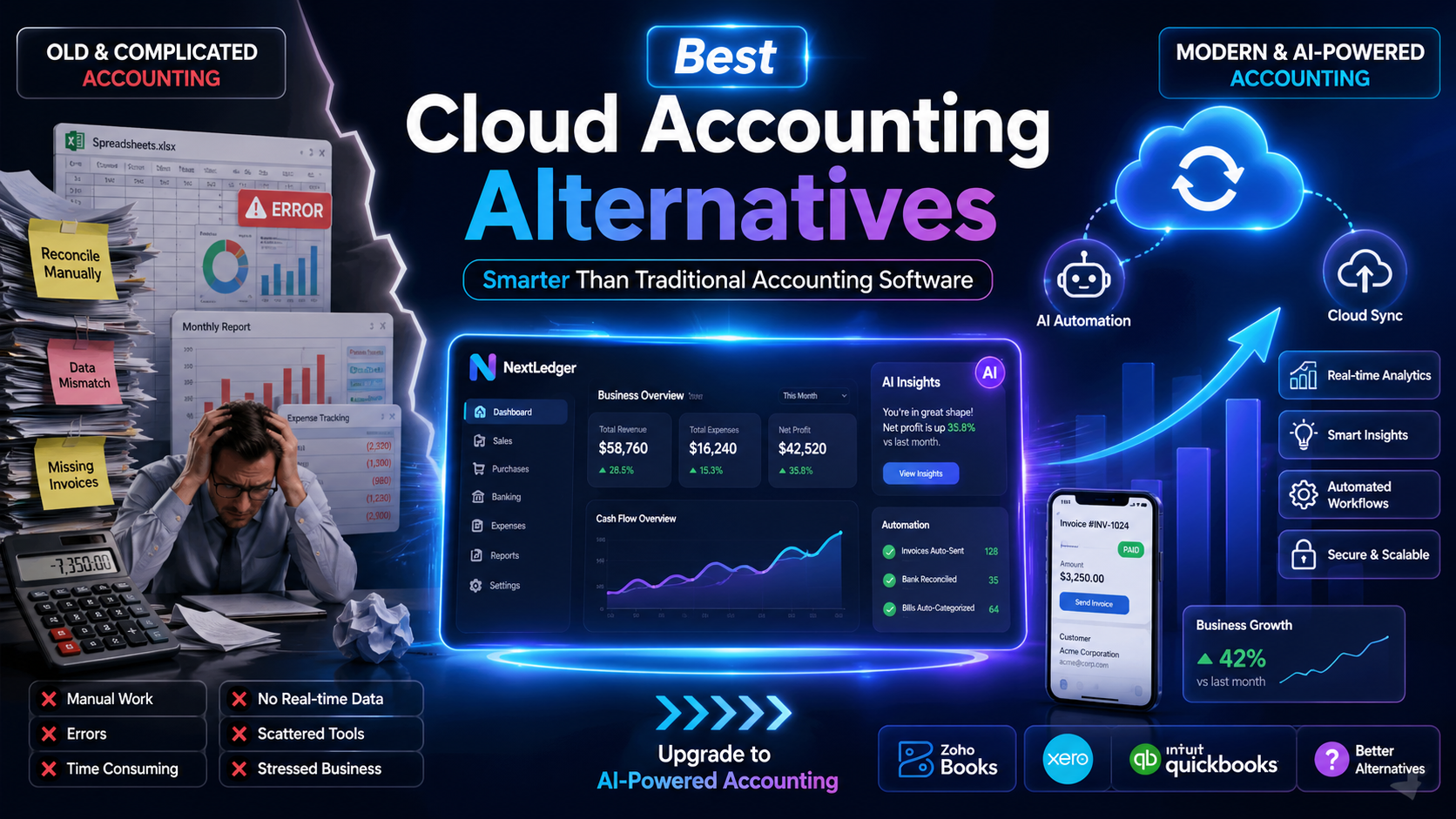 Top Alternatives to Zoho Books, Xero, and QuickBooks in Cloud Accounting Software