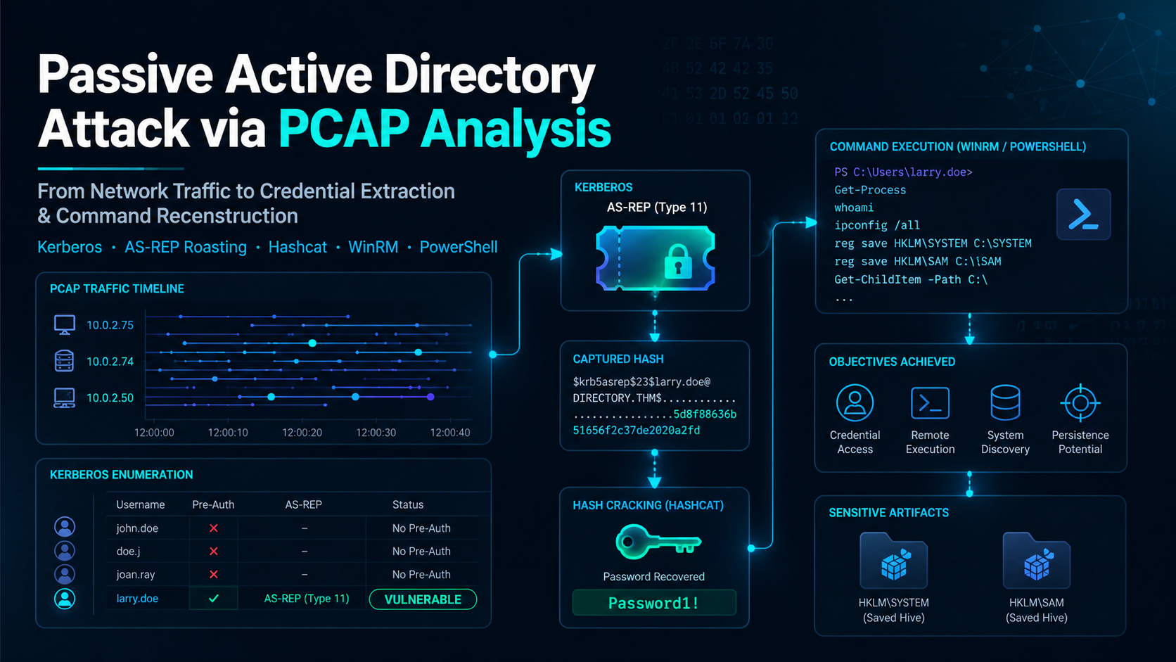 Active Directory Traffic Analysis & Credential Extraction