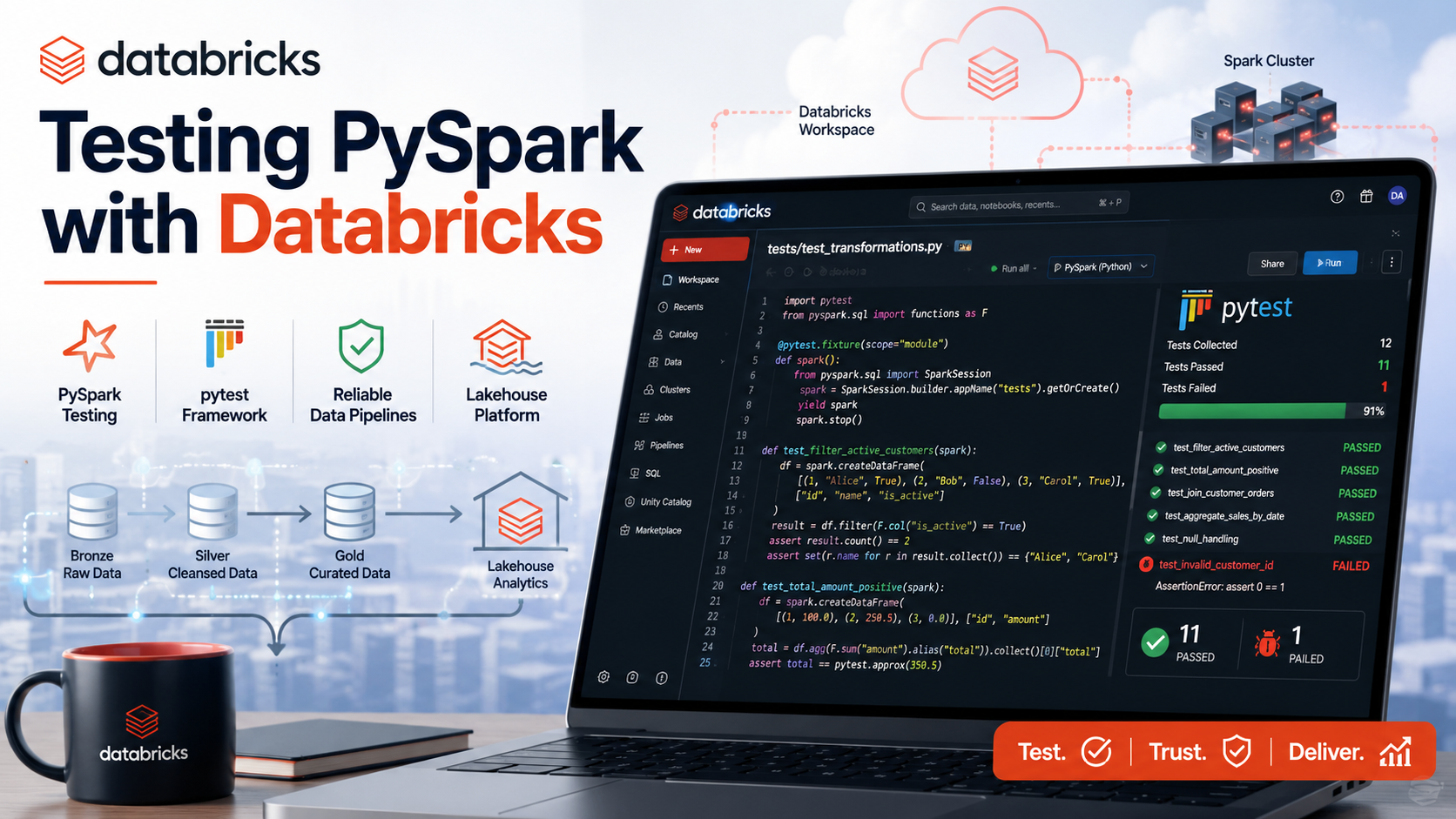 Testing PySpark Code with pytest and Databricks Connect