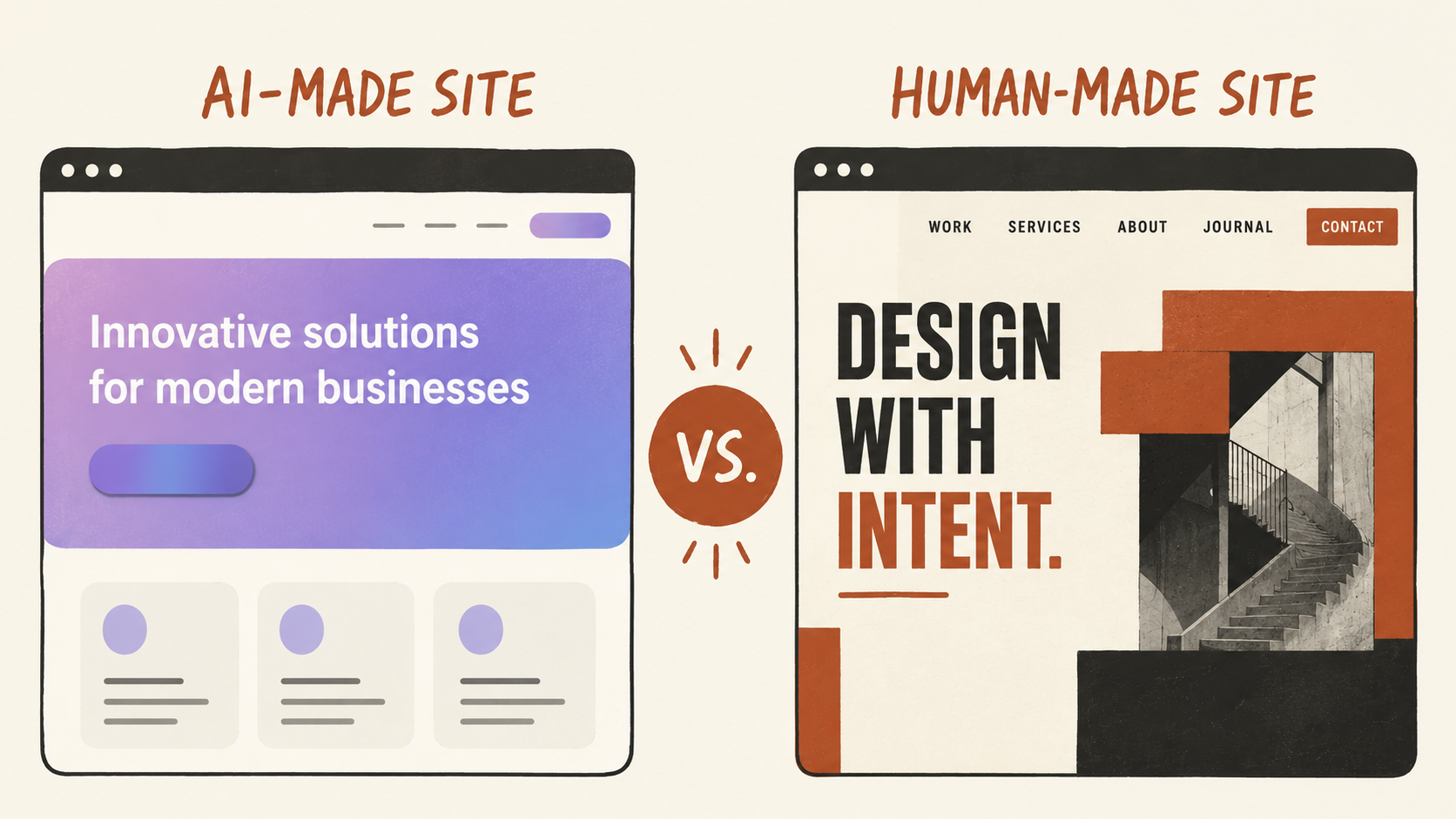 I vibecode websites. I never let AI design them.