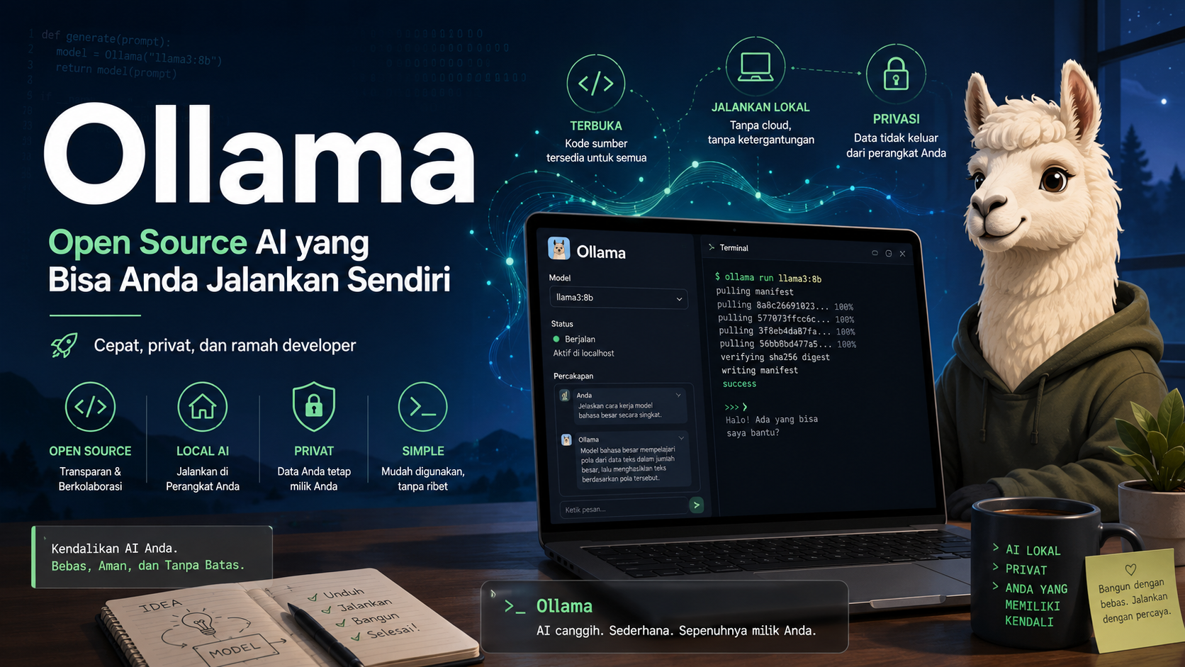 Ollama: Saat AI Tidak Lagi Harus Tinggal di Cloud