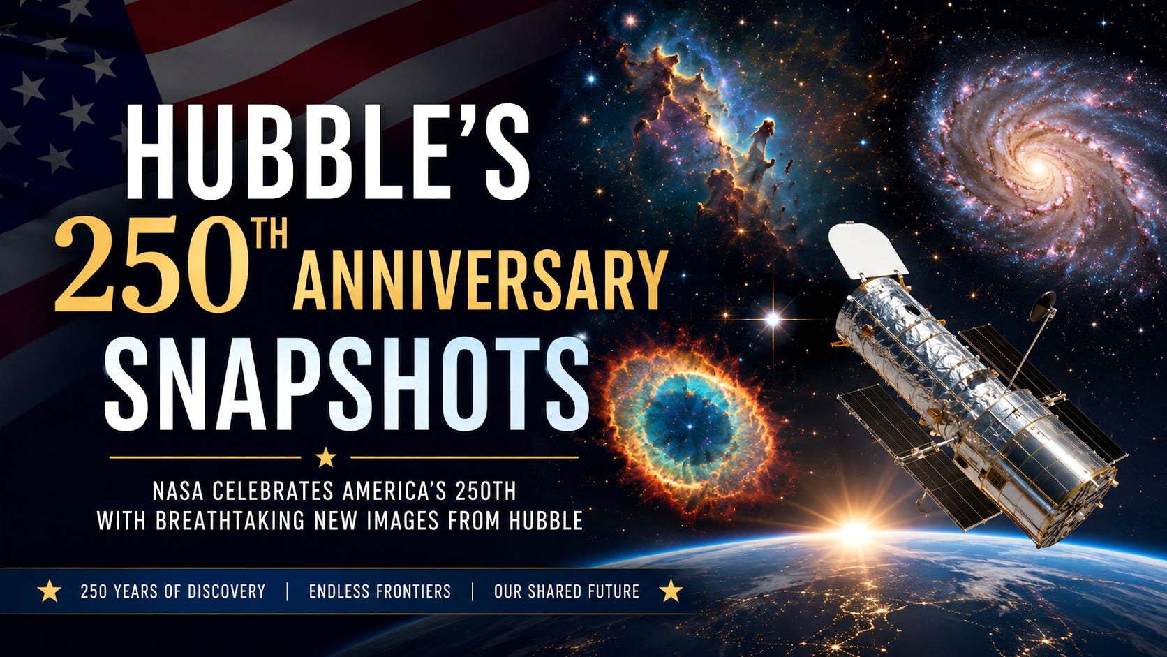 Hubble Space Telescope Celebrates Anniversary with Patriotic Images Hubble Space Telescope Celebrates Anniversary with Patriotic Images