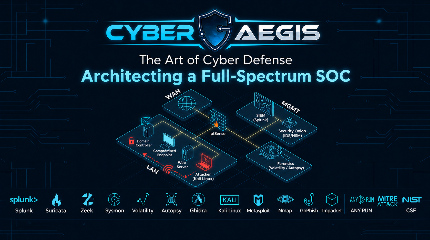 CYBER AEGIS (Part 1): Architecting a Full-Spectrum Enterprise SOC Lab from Scratch