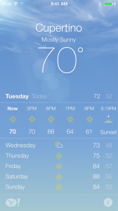 Weather app in iOS7, from apple.com