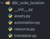 Image showing dbt code location module.