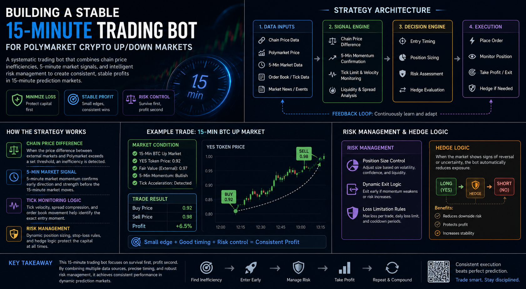 Building a Stable 15-Minute Trading Bot for Polymarket Crypto Up/Down Markets