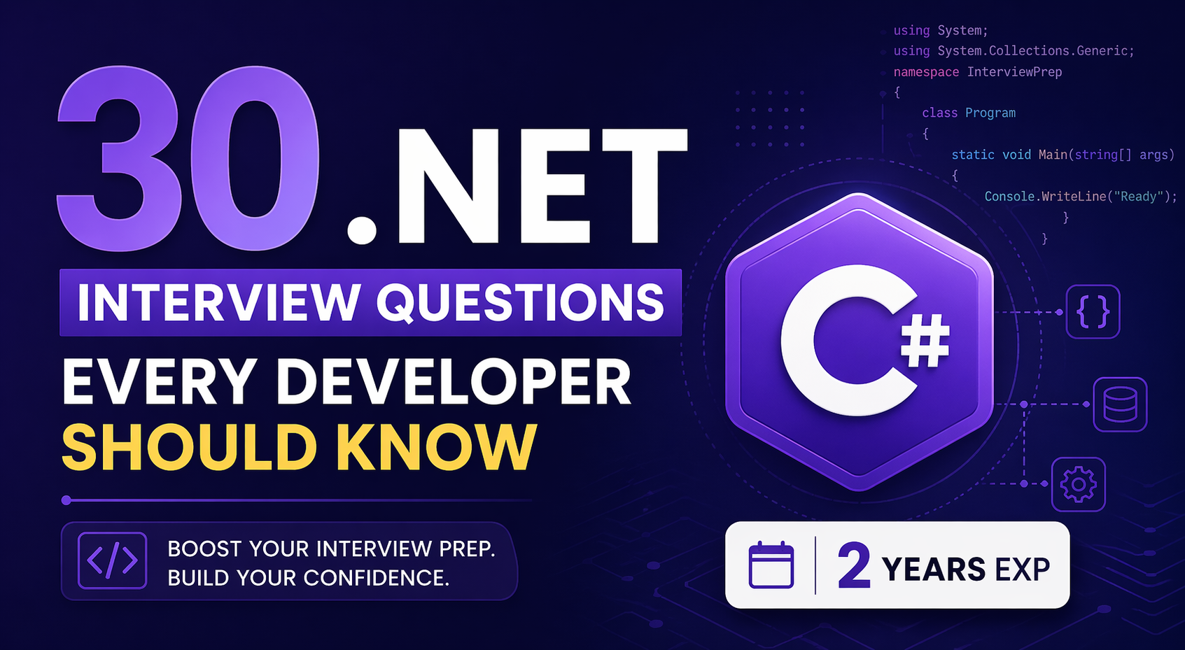 30 .NET Interview Questions Every Developer Should Know (2 Years Exp)