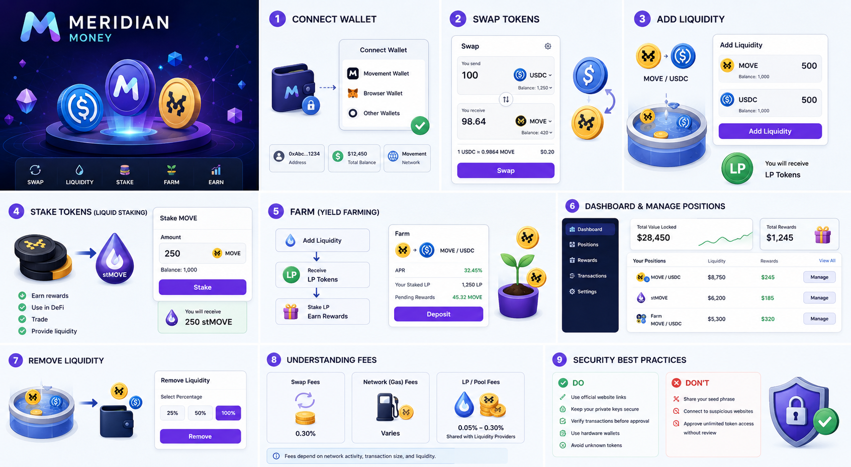 How to Use the Main Features on Meridian Money