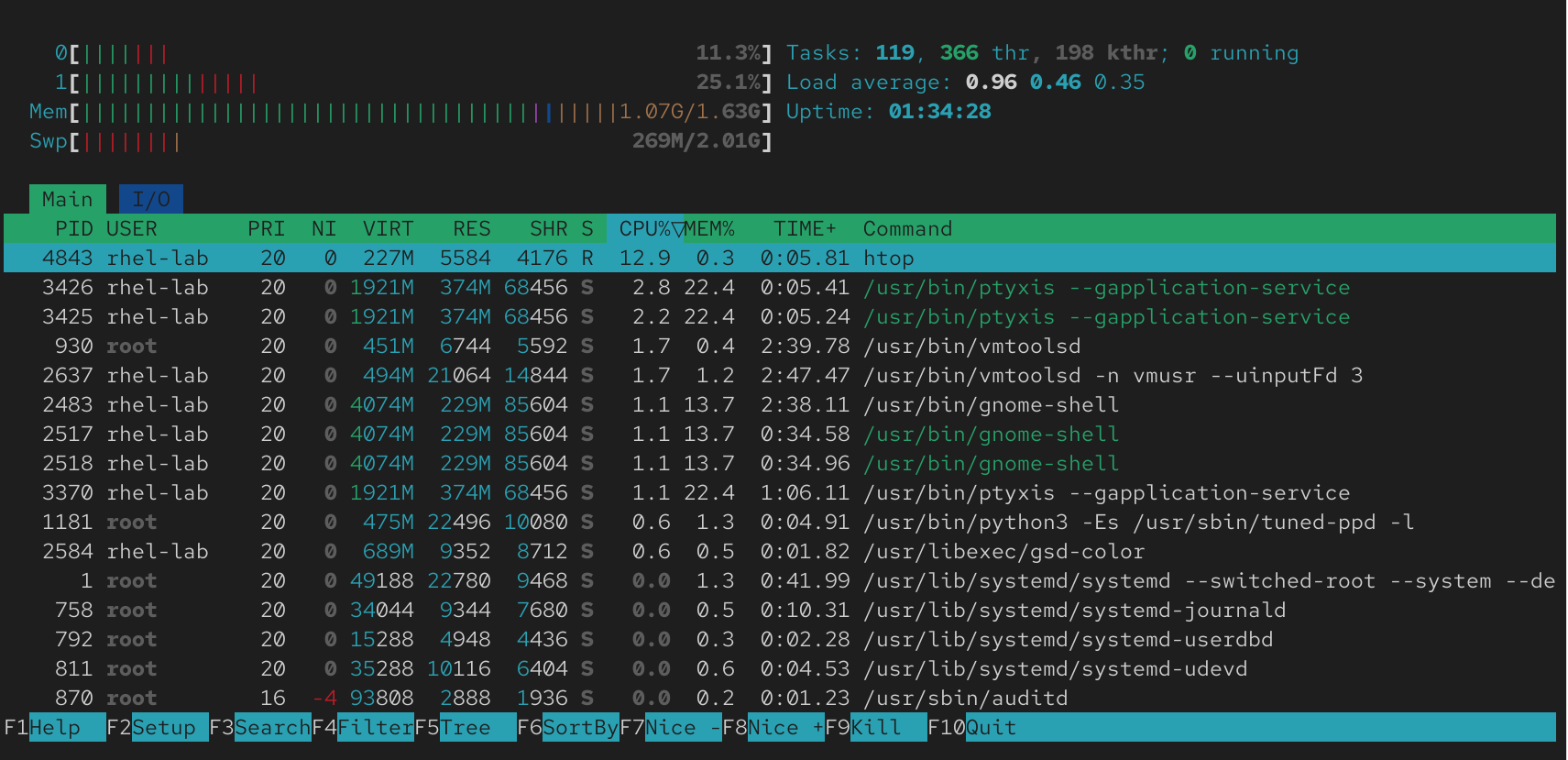 Process Management and Logs Monitoring (RHEL 10)