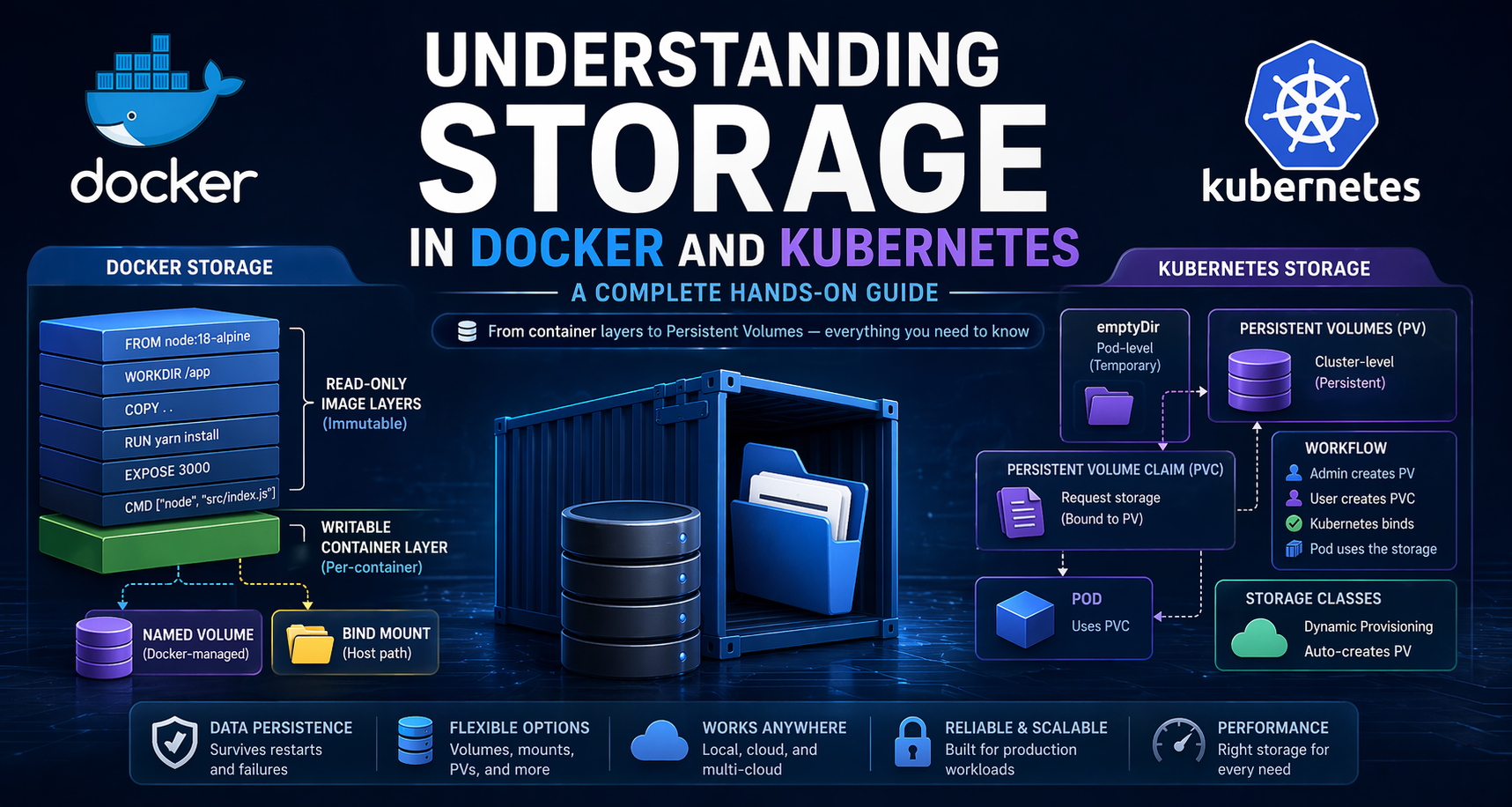 Understanding Storage in Docker and Kubernetes: A Complete Hands-On Guide