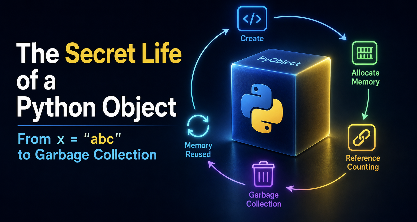 The Secret Life of a Python Object — From x = “abc” to Garbage Collection