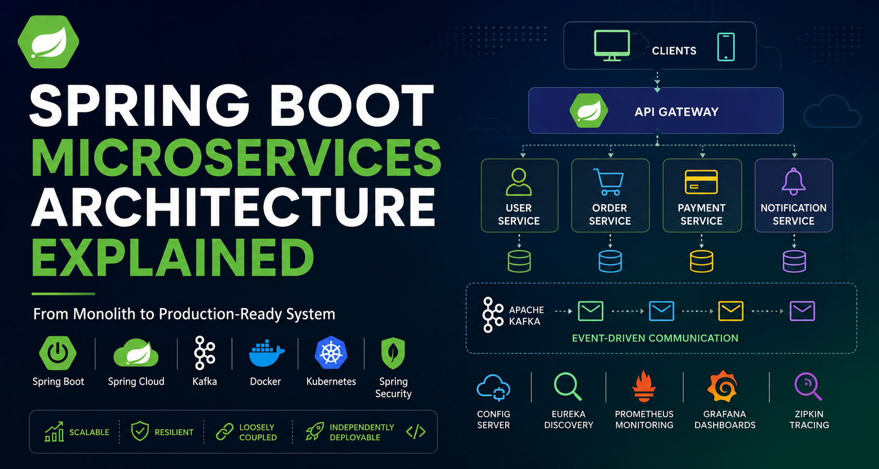 Spring Boot Microservices Architecture Explained: From Monolith to Production-Ready System