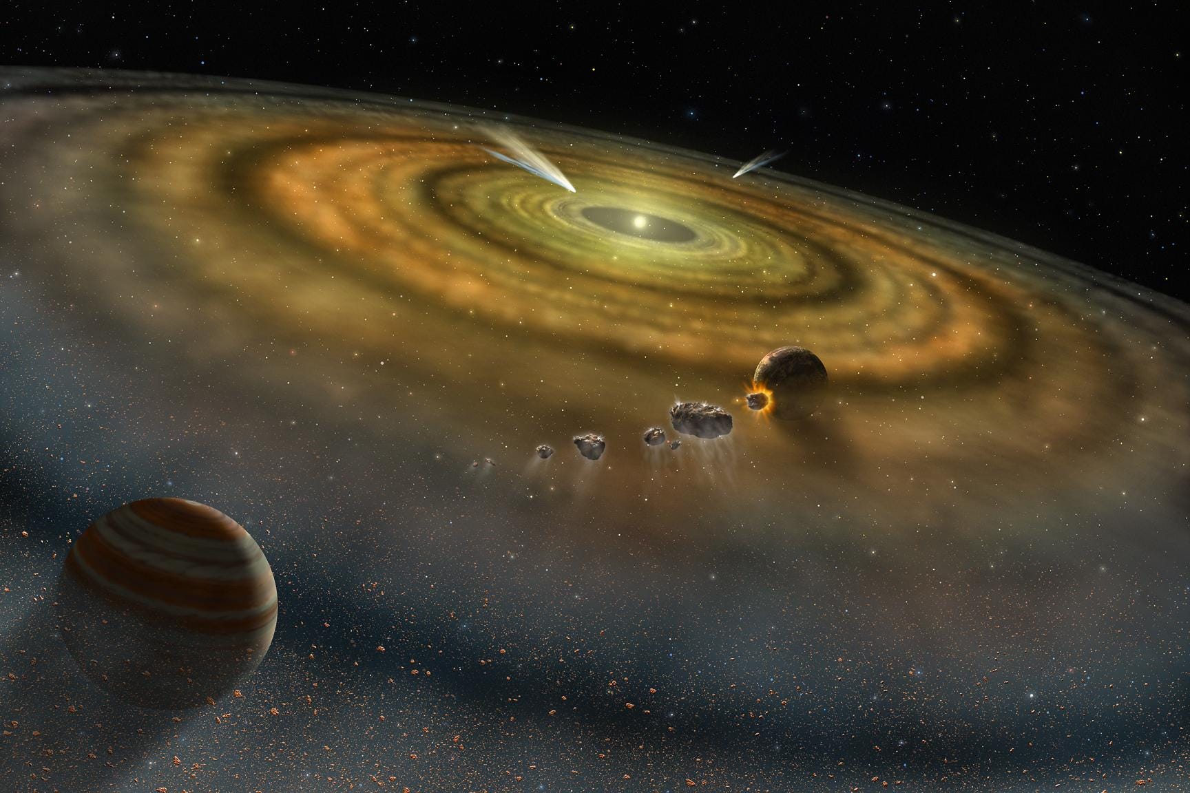 Why the Largest Planets are usually Found Far Away From the Sun