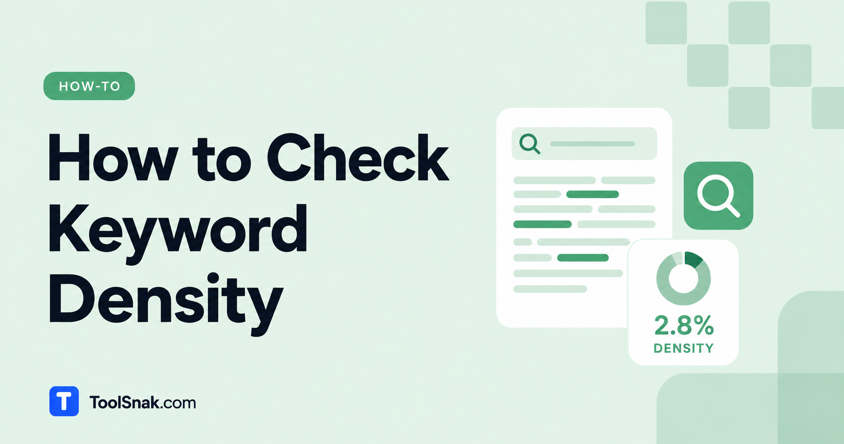 How to Check Keyword Density | Toolsnak