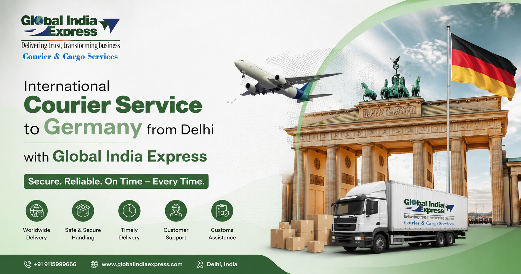International Courier Service to Germany from Delhi with Global India