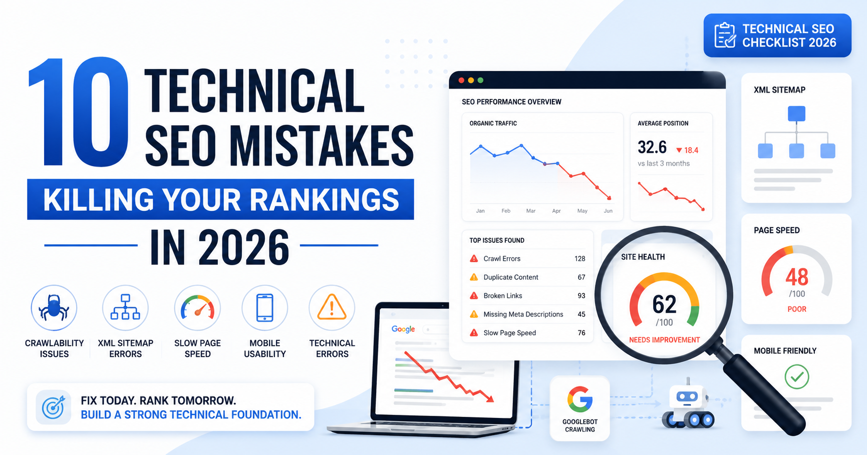 10 Technical SEO Mistakes Killing Your Rankings in 2026
